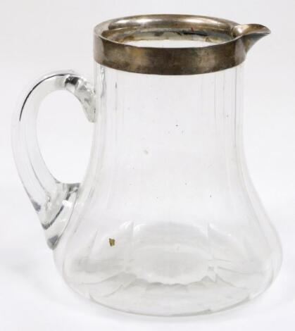 A George V silver and glass lemonade jug