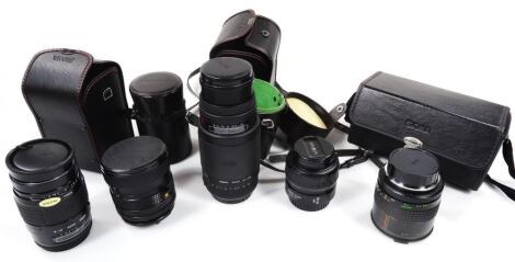 Various camera lenses