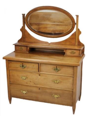 A mirror back dressing chest