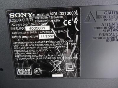 A Sony Bravia 32 inch colour television - 2
