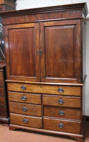 A George III mahogany linen press