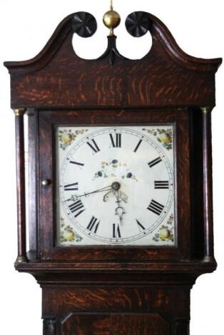 An early 19thC oak country clock