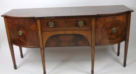 A George III mahogany bow front sideboard