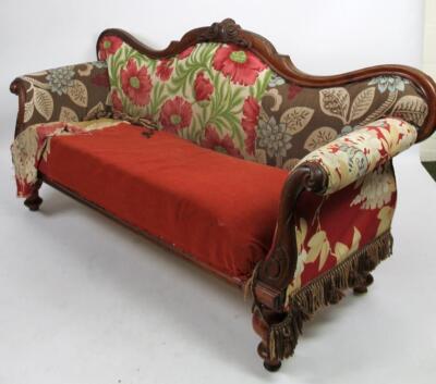 A late Victorian serpentine backed settee