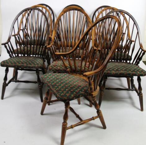 *A set of stained ash and elm style hoop back dining chairs