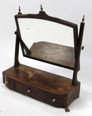 A early 19thC mahogany table mirror