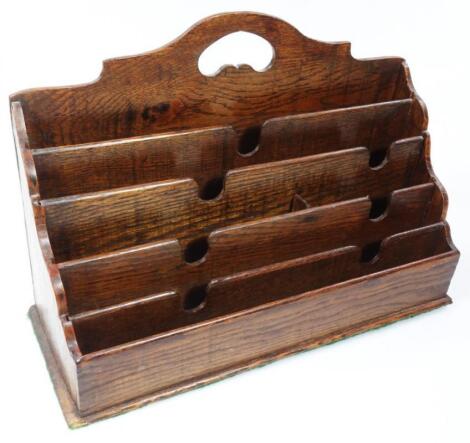 An early 20thC oak desk tidy