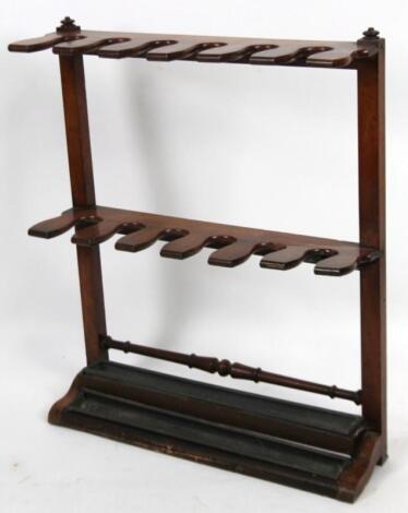 A late 19thC mahogany hall boot rack