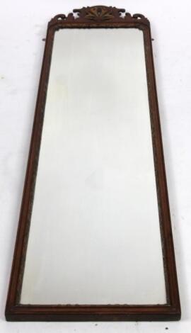 A 19thC mahogany floor to ceiling wall mirror