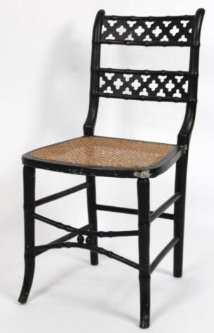 A 19thC scroll back bergere occasional chair