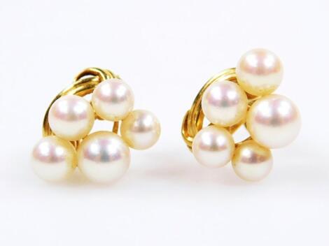 A pair of pearl earrings