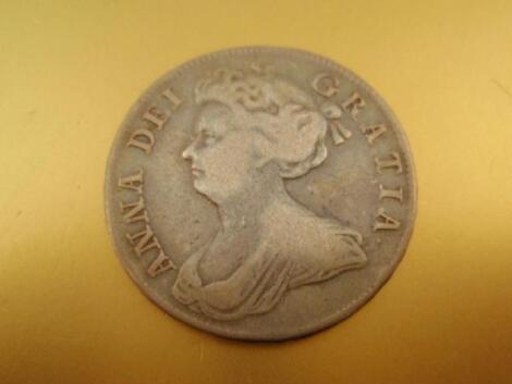 A 1707 plain half crown