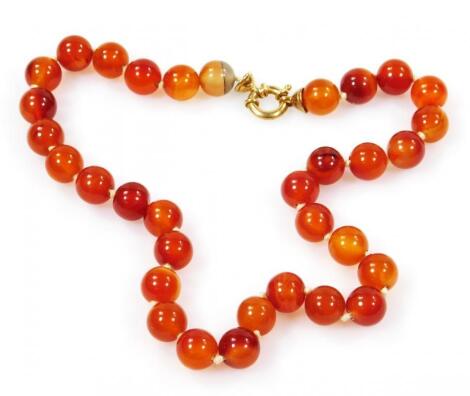 A orange agate stone necklace