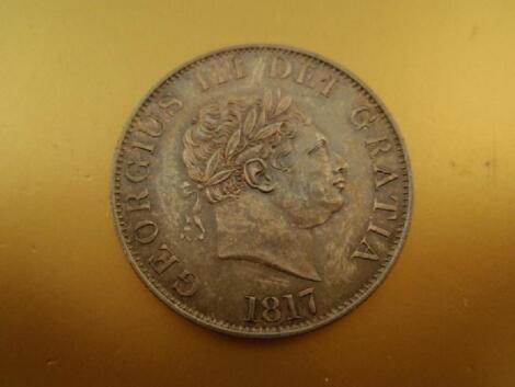 An 1817 small head half crown