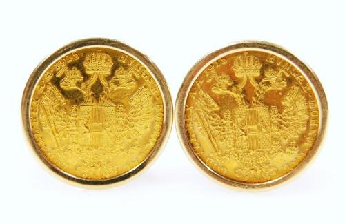 A pair of Hungarian coin cufflinks