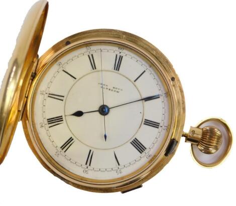 *A Victorian 18ct gold gentleman's full hunter chronograph pocket watch by John Boyd