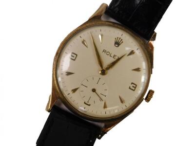 A gentleman's Rolex 1950's 9ct gold cased wristwatch
