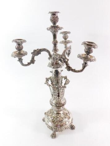 An impressive 19thC Sheffield plate candelabra