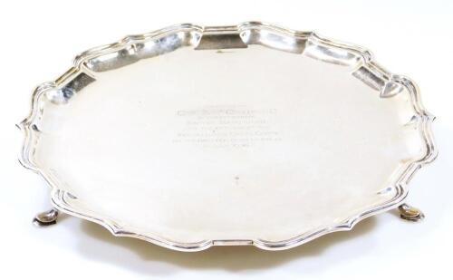 A George V silver salver