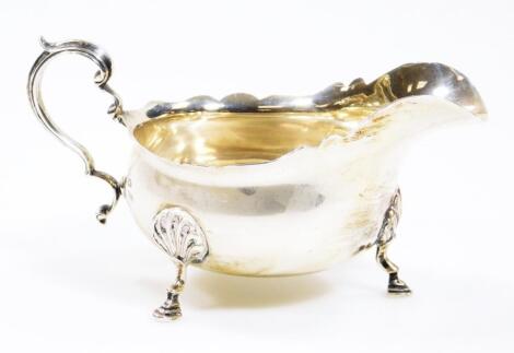 An Elizabeth II silver sauce boat