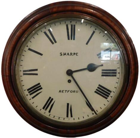 A Victorian mahogany wall clock