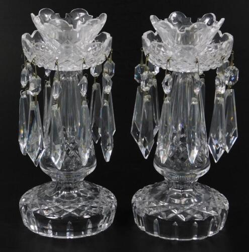 A pair of Waterford Crystal table lustres