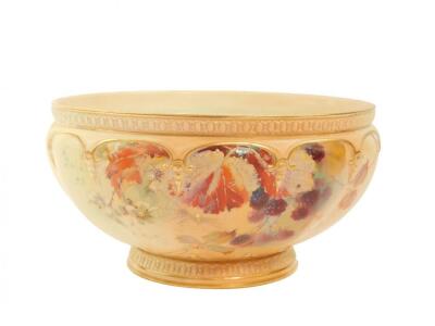 A Royal Worcester blush porcelain bowl