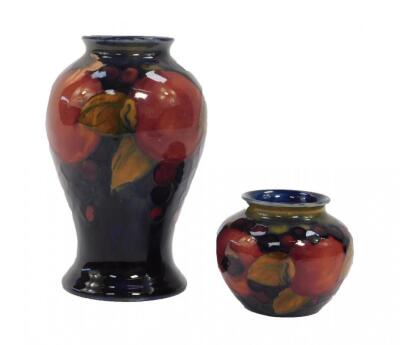 A Moorcroft pottery vase decorated in the Pomegranate pattern