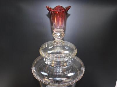 A Victorian cut glass spirit dispenser and cover - 2