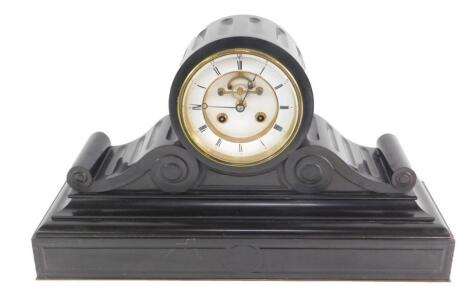 A Victorian slate mantel clock