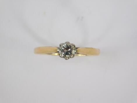 An 18ct gold and diamond solitaire ring