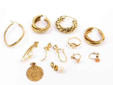 Mixed 9ct gold and other jewellery