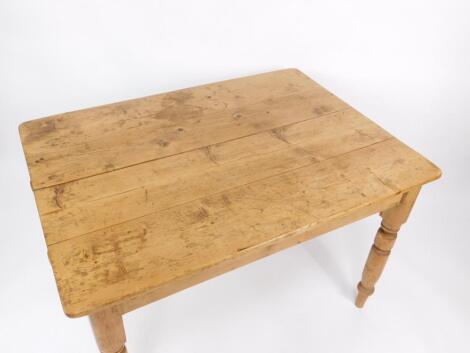 A pine kitchen table