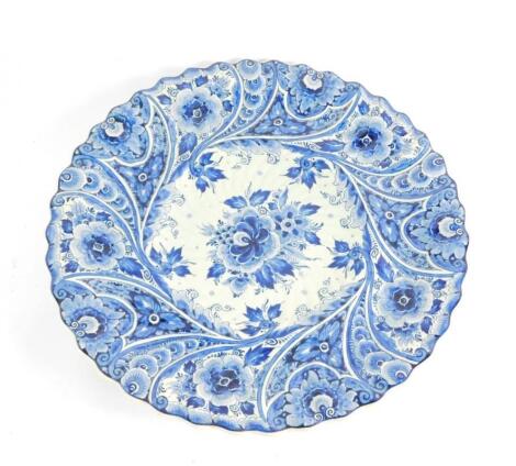 A Delft ware blue and white footed dish