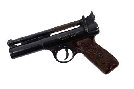 A Webley Premium air pistol.