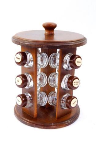 A Polish oak circular spice rack