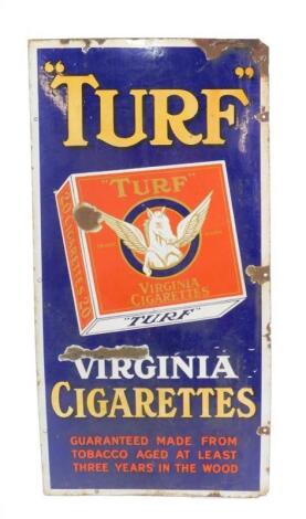 A Turf Virginia cigarettes enamel advertising sign