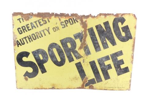 A Sporting Life enamel advertising sign