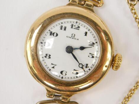 An Omega lady's 9ct gold cased wrist watch