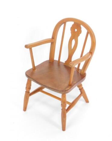 A child's beech and oak Windsor chair