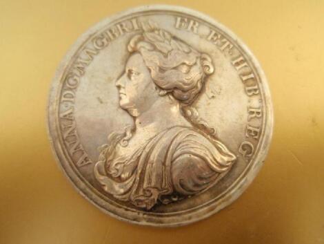 A 1704 silver medal "Queen Anne's Bounty