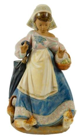 A Lladro matt porcelain figure of a girl