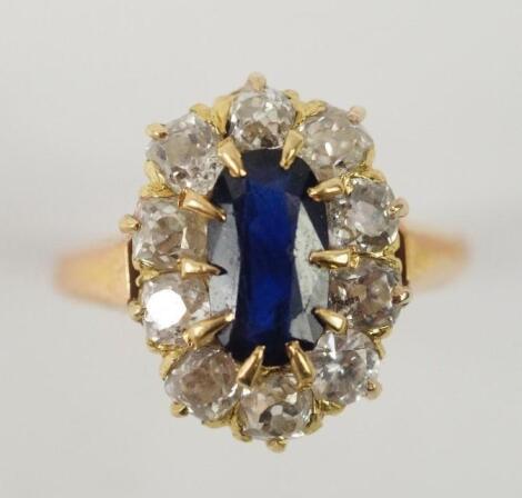 A sapphire and diamond ring