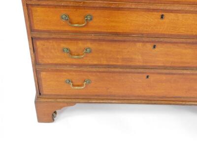 A George III oak and rosewood cross banded bureau - 5