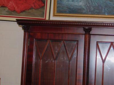 A Georgian style mahogany cupboard bookcase - 2