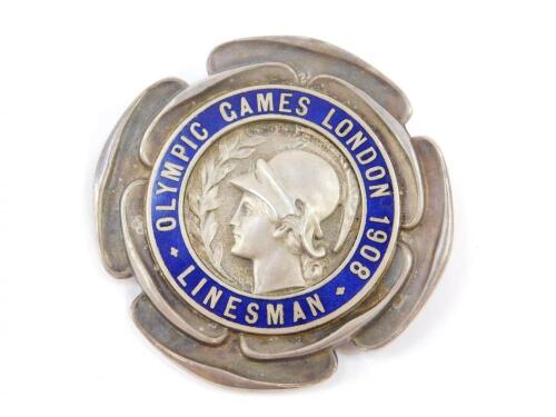 An Olympic Games 1908 Linesman lapel badge