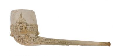 A clay pipe commemorating the Great Exhibition 1862