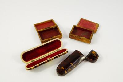 A George III tortoiseshell and ivory oblong toothpick box - 2