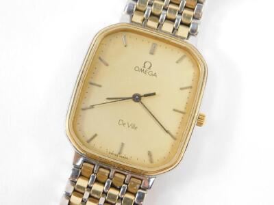 An Omega De Ville gentleman's bi-coloured stainless steel wristwatch