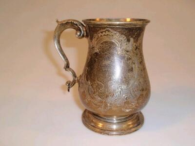 An early Victorian silver baluster jug